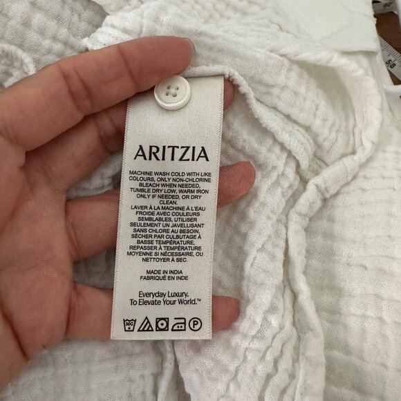 Aritzia Little Moon Gauzed Cotton Mini Dress Short Sleeve Minimalist White M - Picture 13 of 13